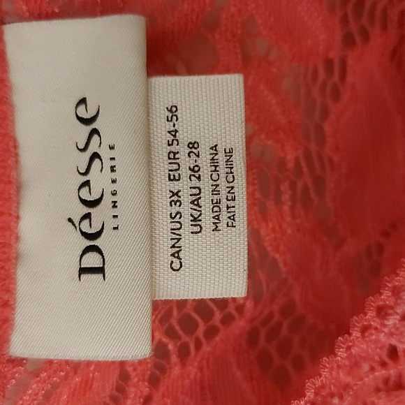 Deesee Lingerie Slip/ Dress/ Lace/ Floral/Pink/ Barbie Core - Picture 3 of 4